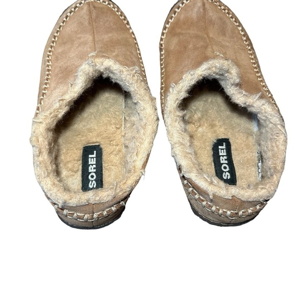 Sorel Men’s Falcon Ridge Ii Suede Slippers Open Back Faux Fur Mules Size 7 - Picture 6 of 7